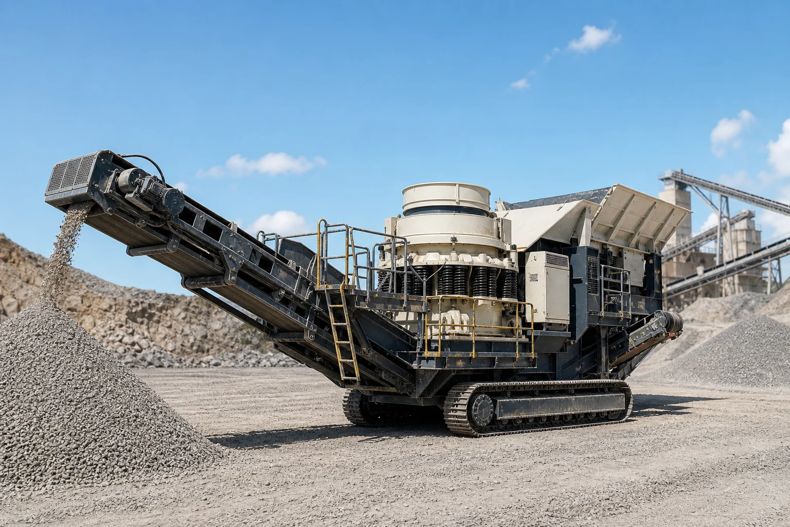 Mobile cone crusher for secondary aggregate crushing